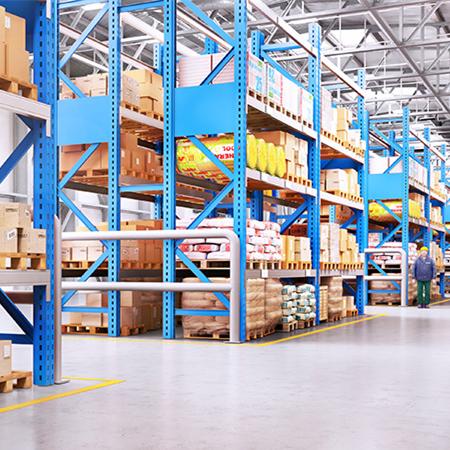 Workers handling in-bond cargo inside the warehouse
